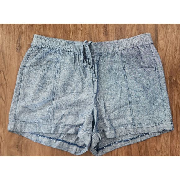 LNWOT Womens Size M Old Navy High-Waisted Linen-Blend Chambray Shorts 3.5 Inseam - Picture 1 of 5